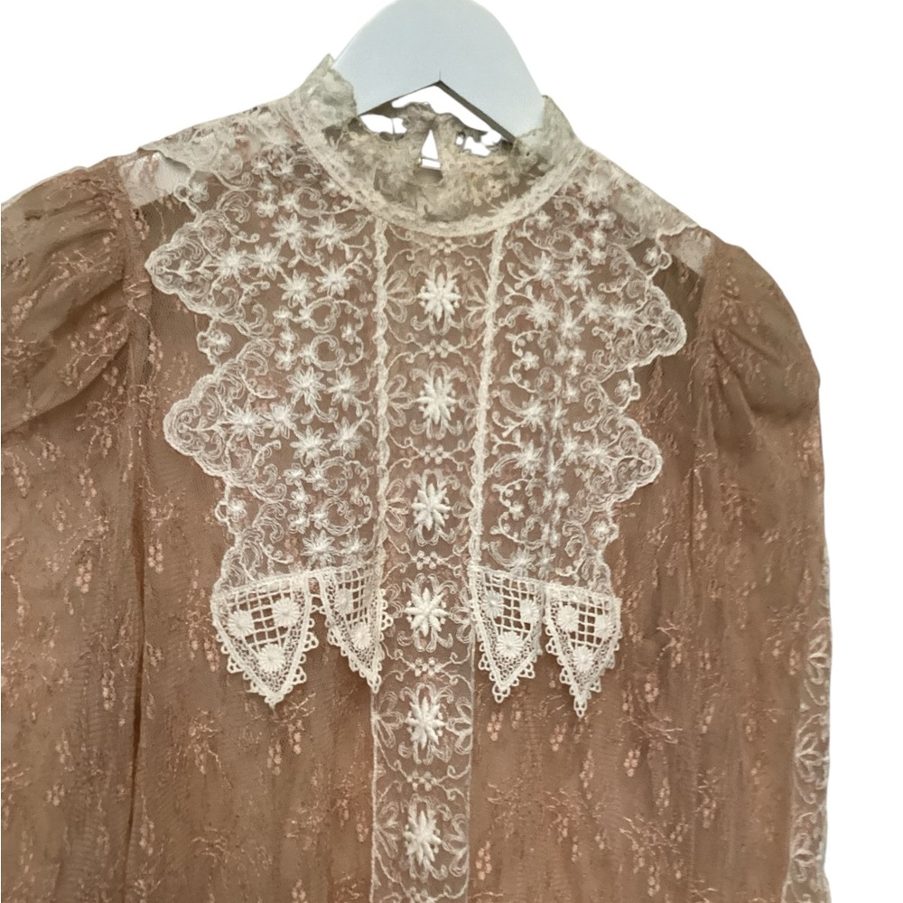 1970s Vintage Lorrie Kabala Lace Blouse - Picture 2 of 6